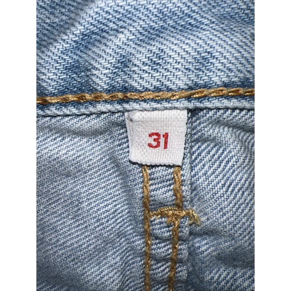 Levis Skirt Womens 31 Blue A Line Mini Light Wash Distressed Zip Fly Denim - Picture 4 of 11